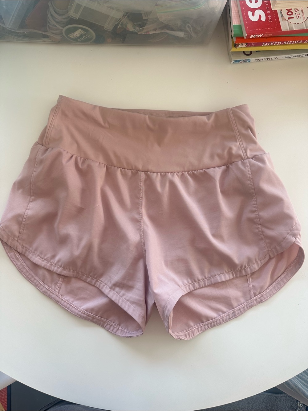 High-Waist Women's Light Pink Active Shorts